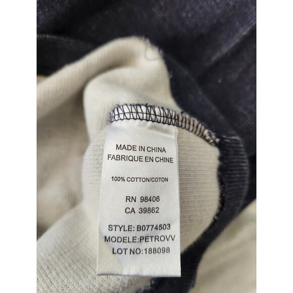 Theory Mens Button Mockneck shawl Cotton Sweatshirt sz XL Blue/Gray grandpa dad - Picture 5 of 8